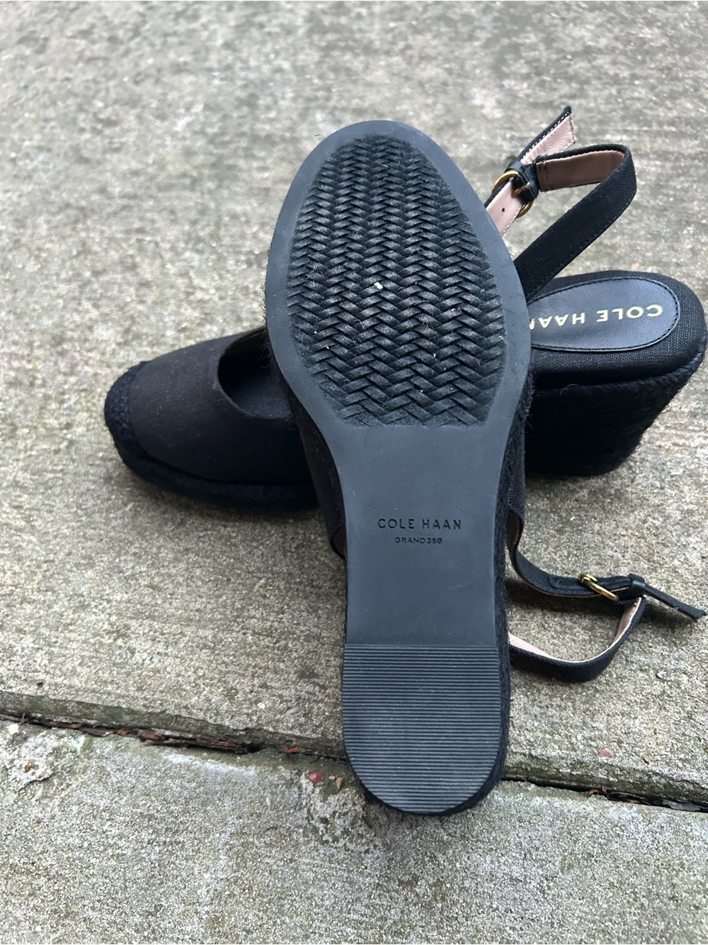 Cole Haan Black Canvas Slingback Espadrille Flats - Picture 5 of 5
